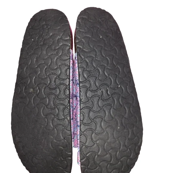 Simply Southern Floral Buckle Slip on Flip Flop Sandals Size 9 Pink/Blue - Picture 14 of 14